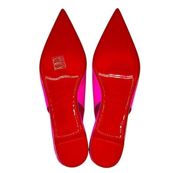 NEW Christian Louboutin Hot Chickita Sling Patent Leather Ballet Flats Pink 7.5 - Picture 8 of 15